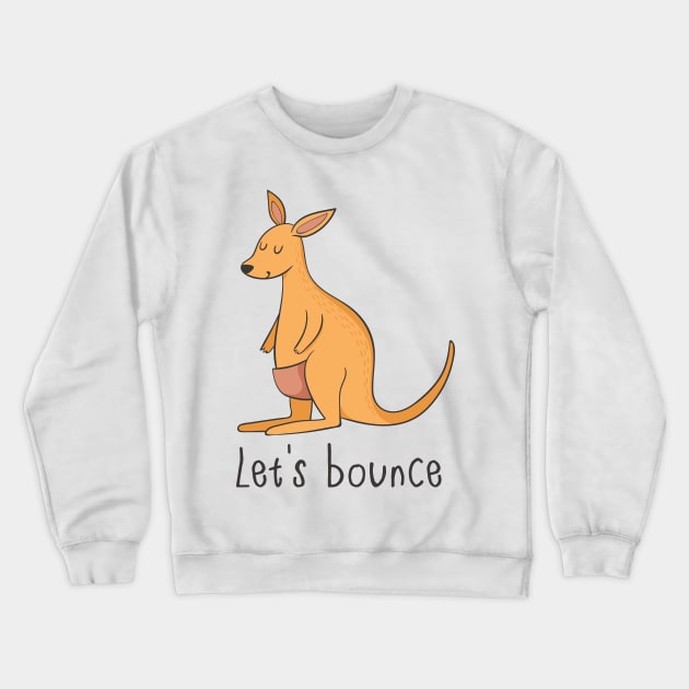 Let's Bounce- Cute Kangaroo Crewneck Sweatshirt by Dreamy Panda Designs